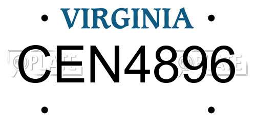 CEN4896 Virginia License Plate