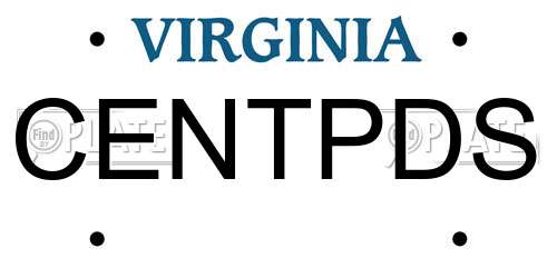 CENTPDS Virginia License Plate