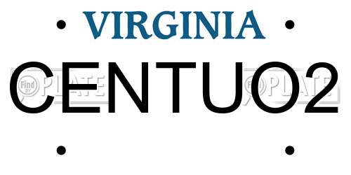 CENTUO2 Virginia License Plate