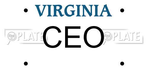 CEO Virginia License Plate