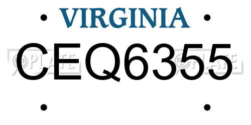 CEQ6355 Virginia License Plate