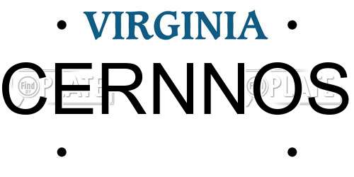 CERNNOS Virginia License Plate