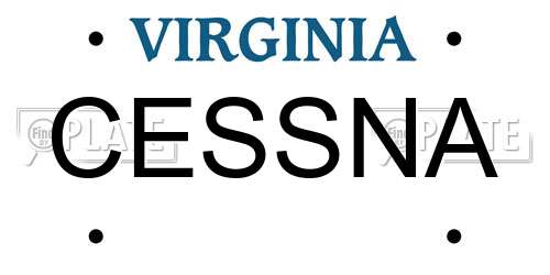CESSNA Virginia License Plate