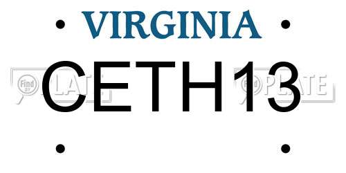 CETH13 Virginia License Plate