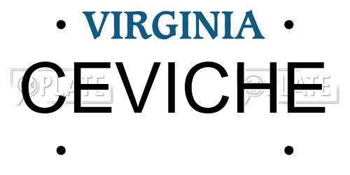 CEVICHE Virginia License Plate