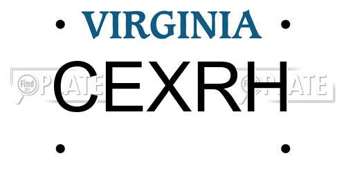 CEXRH Virginia License Plate