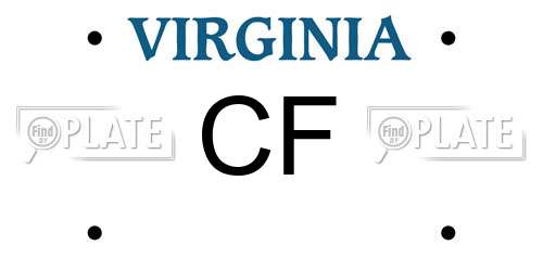 CF Virginia License Plate