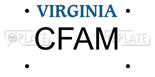 CFAM Virginia License Plate