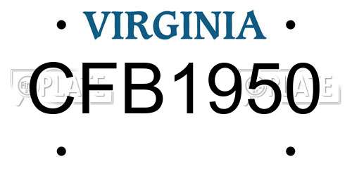 CFB1950 Virginia License Plate