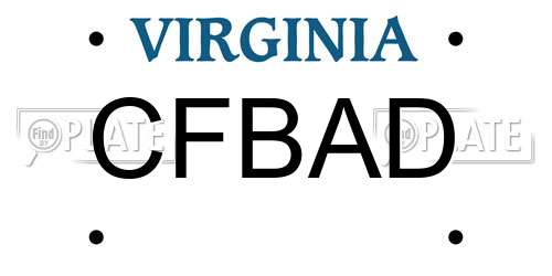 CFBAD Virginia License Plate