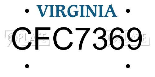CFC7369 Virginia License Plate