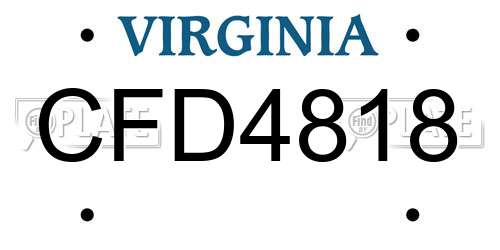 CFD4818 Virginia License Plate