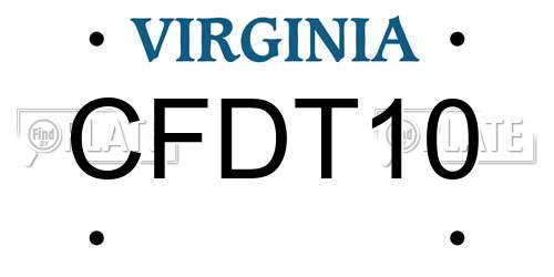 CFDT10 Virginia License Plate