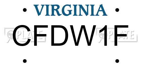 CFDW1F Virginia License Plate