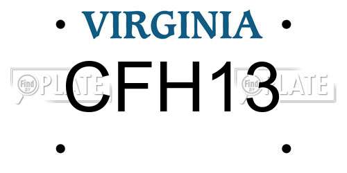 CFH13 Virginia License Plate