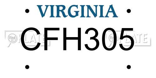 CFH305 Virginia License Plate