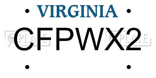 CFPWX2 Virginia License Plate