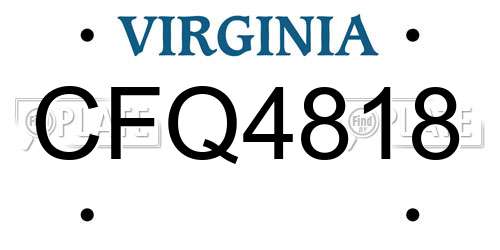 CFQ4818 Virginia License Plate