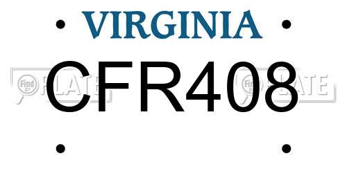 CFR408 Virginia License Plate
