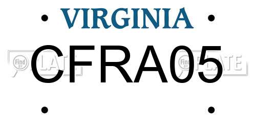 CFRA05 Virginia License Plate