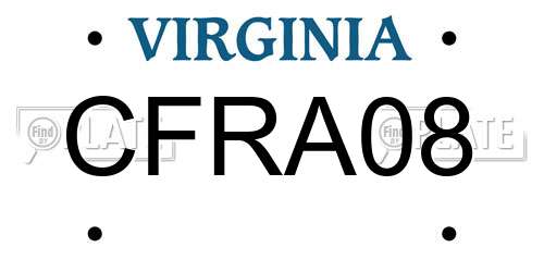 CFRA08 Virginia License Plate