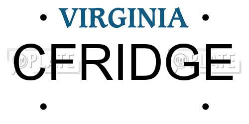 CFRIDGE Virginia License Plate
