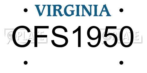 CFS1950 Virginia License Plate