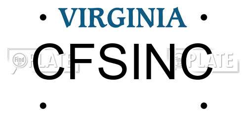 CFSINC Virginia License Plate