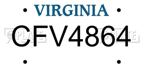CFV4864 Virginia License Plate