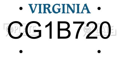 CG1B720 Virginia License Plate