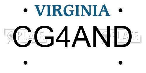 CG4AND Virginia License Plate