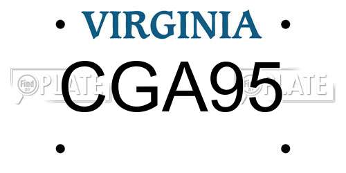 CGA95 Virginia License Plate