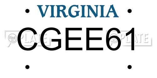 CGEE61 Virginia License Plate
