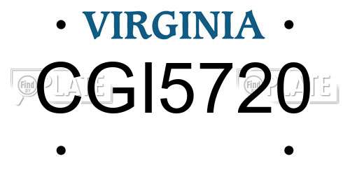 CGI5720 Virginia License Plate