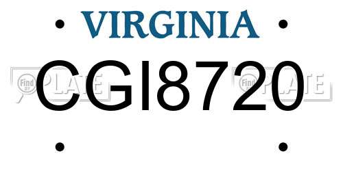 CGI8720 Virginia License Plate
