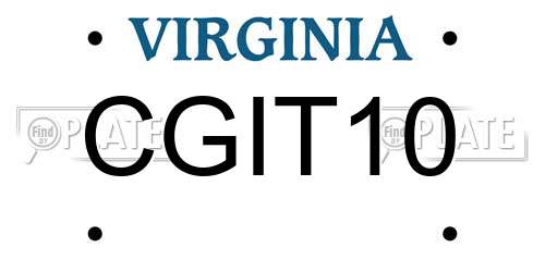 CGIT10 Virginia License Plate