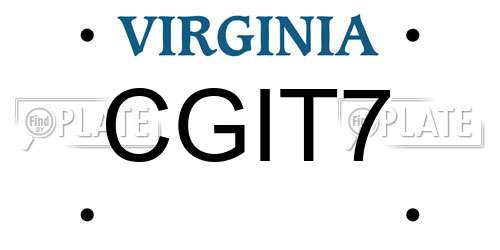 CGIT7 Virginia License Plate