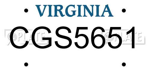 CGS5651 Virginia License Plate