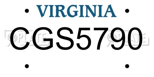 CGS5790 Virginia License Plate