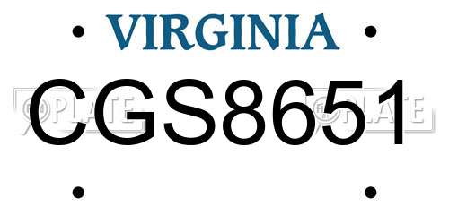 CGS8651 Virginia License Plate