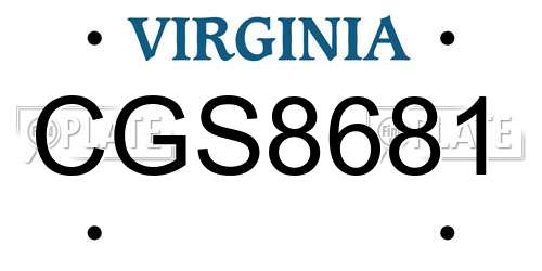CGS8681 Virginia License Plate