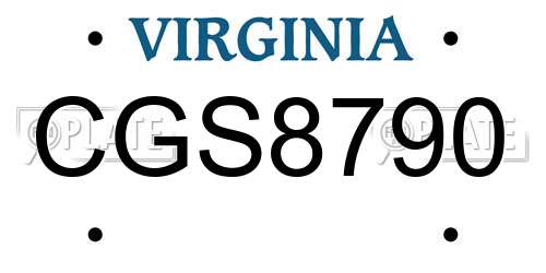 CGS8790 Virginia License Plate