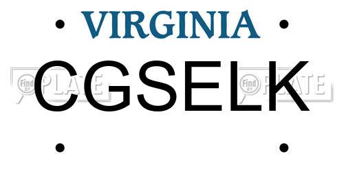 CGSELK Virginia License Plate