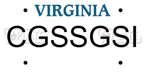 CGSSGSI Virginia License Plate