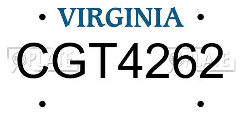 CGT4262 Virginia License Plate