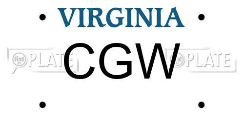 CGW Virginia License Plate