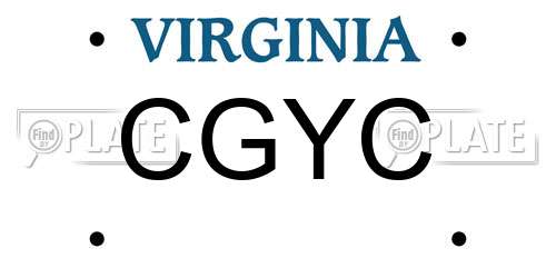 CGYC Virginia License Plate
