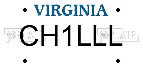 CH1LLL Virginia License Plate