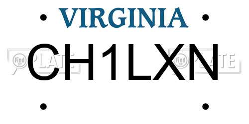 CH1LXN Virginia License Plate