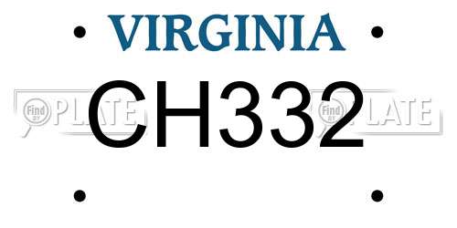 CH332 Virginia License Plate
